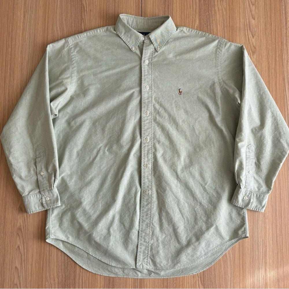 Ralph Lauren Yarmouth Oxford Light Sage Green Button-Down Shirt